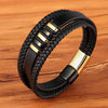 Bracelet en Cuir et Acier Homme