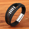 Bracelet en Cuir et Acier Homme