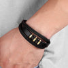 Bracelet en Cuir et Acier Homme