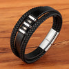 Bracelet en Cuir et Acier Homme