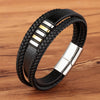Bracelet en Cuir et Acier Homme