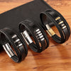 Bracelet en Cuir et Acier Homme