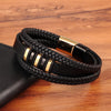 Bracelet en Cuir et Acier Homme