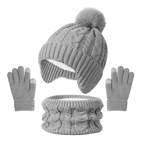 Ensemble 3 pièces Bonnet, Gants, snood enfants