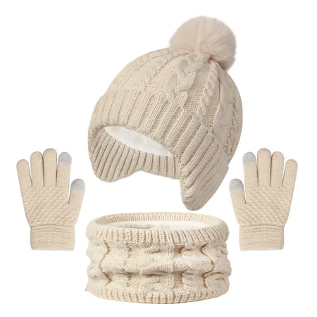 Ensemble 3 pièces Bonnet, Gants, snood enfants