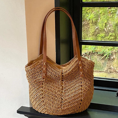 Sac en paille tressé femmes