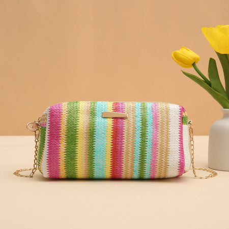 Sac à main en rotin arc-en-ciel femmes